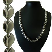 Magnetic Therapy Necklaces with Side Ways Hearts Silver