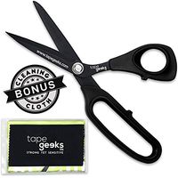 TapeGeeks Kinesiology Taping Scissors Plus Conditioning Cloth (Black, 1 Pack)