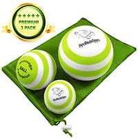 Massage Ball - 3 Set - Deep Tissue Massage Therapy, Myofascial Release, Trigger Point Massager - Muscle Pain Relief, Muscle Knots Foam Ball, Self Massage Physical Therapy Ball (GREEN/WHITE)
