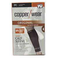 Copper Wear Supportive Athletic Compression Calf Sleeve Medium, Black