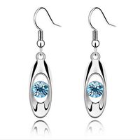 Iumer Fashion Crystal Drop Earring Oval Dangle Earrings