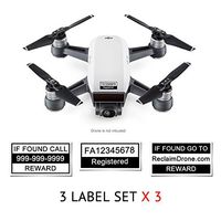 Spark - FAA Drone Labels (3 Sets of 3) Designed - 2 Size Options, 3 Color Options