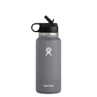 Hydro Flask Wide Mouth 2.0 Water Bottle, Straw Lid - 32 oz, Stone