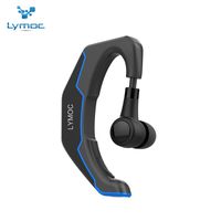 LYMOC Bluetooth Wireless Headset Ear Hooks Earphones Noise Cancelling in-Ear Earbuds with Mic Compatible for Android All Phones for Business/Office/Driving (Black Blue)
