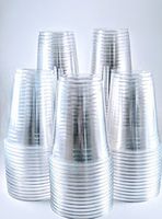 16oz Clear Plastic Cups - 100 pack Crystal Clear - Iced Coffee Soda Boba Tea Smoothie party cups (16 oz.)