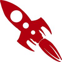 hBARSCI Rocket Vinyl Decal - 5 Inches - for Cars, Trucks, Windows, Laptops, Tablets, Outdoor-Grade 2.5mil Thick Vinyl - Red