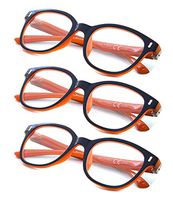 3-pack Reading Glasses Unique Hinges Readers Men Women Orange +2.00