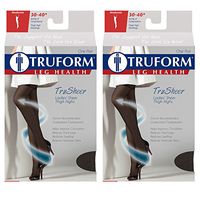 Truform Compression 30-40 mmHg Sheer Thigh High Stockings Beige, Large, 2 Count