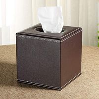 T-ZJHC Hotel Napkin Carton Tray Creative Home, Coffee Color Square A037, 25.00 14.00 9.50cm