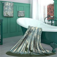 Deer 100% Cotton 3-Piece Towel Set, Animal Silhouette in Foggy Forest Animals in Nature Themed Cartoon Dusk Artwork, Sand Free Towel for Beach, Travel, Swim, Pool, Camping Black White Grey