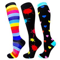 Compression Socks For Women Men 20-30mmHg-Best Medical, Nursing, Travel & Flight Socks - Running & Fitness Compression Stockings (L/XL, Colourful)