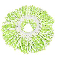 Cleaning Pad Microfiber Mop Head Household Magic Replacement Refill with 360°Spin (Green & White)
