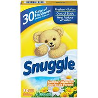 Snuggle Fabric Softener Dryer Sheets, Summer Showers, 80 Count