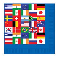 Club Pack of 192 Multi-Colored International Flag Disposable 2-Ply Luncheon Napkins
