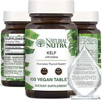 Natural Nutra Kelp Iodine Supplement, Thyroid Support, Vegan Sea Kelp, North Atlantic Sourced Seaweed Extract, 225 mcg, 250 Tablets