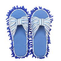 Frjjthchy Microfiber Slippers House Floor Cleaning Mop Slippers Shoes Dust Dirt Hair Cleaner for Men or Women (Blue)