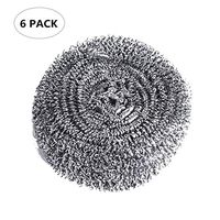 Stainless Steel Sponges - Scouring Pad, Pot Scrubber, Stainless Steel Scrubber, Steel Wool Scrubber, Metal Sponge (6 PC)