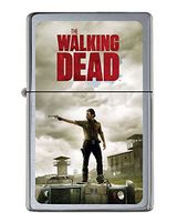 The Walking Dead Rick Grimes Flip Top Lighter Brushed Chrome with Vinyl Image and tin