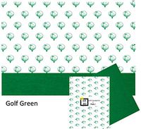 Tissue Paper Printed Designs and Matching Solid Tissue for Coordinating Gift Wrapping 24 Sheets 20" X 30" (Golf Green)