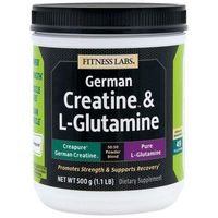 Fitness Labs Creatine and L-Glutamine, 500 Grams | Contains Only Pure Creapure Creatine Monohydrate & USA-Made Fermented Glutamine