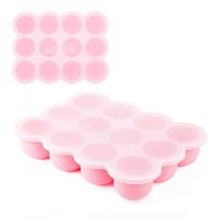 Samuelworld Baby Food Storage Container, Baby Food Freezer Tray with Hard Lid, 12x2.5oz BPA Free, FDA Approved, Silicone, Perfect for Homemade Baby Food, Vegetable & Fruit Purees and Breast Milk (PINK