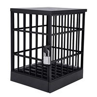 youeneom Mobile Phone Jail, Universal Cell Phone Stand Dock for Kitchen Desk Office, Lockable Jail for Cell Phone Holder Compatible with All Mobile Phones, iPhone Xs- Fun Novelty Gifts (Black)