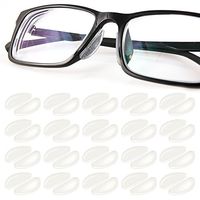 1mm Eyeglass Nose Pads 20Pairs Adhesive Silicone Nose Pads with Travel Case Anti-Slip Silicone Eyeglasses Nosepads Non-Slip Glasses Nose Bridge Pads for Sunglasses Spectacles (Clear)