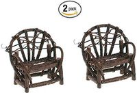 2 X Miniature Fairy Garden Vine Twig Bench by Grindatti