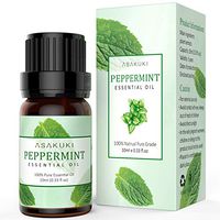 ASAKUKI Peppermint Essential Oil 10ml, 100% Pure Natural Essential Oils, Organic Aroma Essential Oil, Scented Oils for Diffuser, Therapeutic Body Massage, DIY Candles, Help Relieve Stress