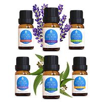 Pursonic 100% Pure Essential Aromatherapy Oils Pro Therapeutic Grade Gift Set-6 Pack, 10ML(Bergamot, Cedarwood,Eucalyptus,Lavender, Lemon, Rosemary)