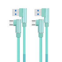 SKITCH 90 Degree Right Angle Micro USB Cable, 2 Pack 6.6Feet USB 2.0 A-Male to Micro B Cable, Dual Angled Android Charger Cable for Samsung Galaxy S6/S7/S4/S3, LG G4, Kindle, MP3