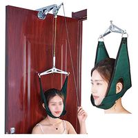 Neck Cervical Traction Device, Unit Kit Home Over Door Neck Spinal Decompression Devices, Orthopedic Overhead Traction Stretcher Head Harness Neck Hammock Brace Pain Relief,A