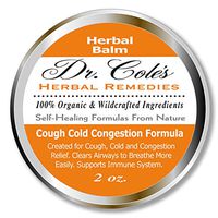 Dr. Cole’s Organic Cough Cold Congestion Relief Balm – Extra Strength Chest Rub Organic, Self-Healing Formula to Provide Cough, Cold and Congestion Relief, Clears Airways to Help Make Breathing Easier