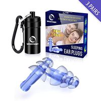 Ear Plugs for Sleeping, WOOTRIP 3 Pairs Christmas Tree Shape Reusable Noise Reduction Ear Plugs Perfect for Side Sleeper with Aluminum Carry Case for Sleeping, Snoring, Hearing Protection (Blue)