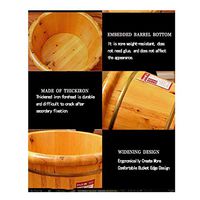 Foot Tub,Cypress Wood Foot Bucket, with lid Foot Spa Wooden Tub, Solid Wood Foot Bath, Thicken Wooden Tub (Color : B)