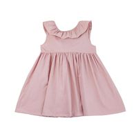 Boomboom Baby Girls Summer Dress, Lovely Baby Girl Ruffled Backless Casual Dress (1T, Pink)