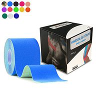 Kinesiology Theraeputic Tape Physio for Athletic Sports Recovery Pain Relieve Strong Adhesion Waterproof Original Cotton Uncut 2 Inch x 16.4 Feet (Bule)