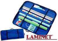 LAMINET Gift Wrap Organizer Case - Blue with Black Zipper - (33" x 14.5" x 2.8")