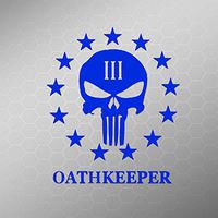 Punisher 3 Percenter Oath Keeper Vinyl Decal Sticker | Cars Trucks Vans Walls Laptops | Blue | 5.5 in | KCD606BL
