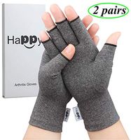2 Pairs Compression Arthritis Gloves, Fingerless Hand Gloves for Rheumatoid & Osteoarthritis - Joint Pain and Carpel Tunnel Relief-Men & Women (Large-2 Pairs)