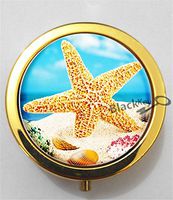 BlackKey Starfish 3-Compartment Decorative Pocket Gift Box Case Organizer for Pill, Color 2 -2192