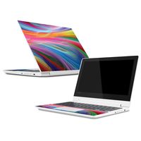 Mightyskins Skin Compatible with Lenovo Chromebook C330 (2018) - Rainbow Waves | Protective, Durable, and Unique Vinyl Decal Wrap Cover | Easy to Apply, Remove, and Change Styles | Made in The USA