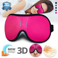 Sleep Mask for Women Men, Ultrathin Light Blocking Sleeping Mask, No Pressure On Eyes 3D Contoured Blindfold, Soft Comfort Eye Shade Cover for Travel/Sleeping/Yoga/Shift Work.（Rose red）