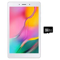 Samsung Galaxy Tab A 8.0" (2019, WiFi + Cellular) 32GB, 5100mAh Battery, 4G LTE Tablet & Phone (Makes Calls) GSM Unlocked SM-T295, International Model (32GB + 64GB SD Bundle, Silver)