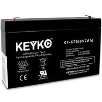 Battery 6V 7Ah Fresh & REAL 7.0 Amp SLA Sealed Lead Acid AGM Rechargeable Replacement Battery Genuine KEYKO F1 Terminal