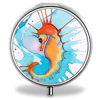 IMLONE Pill Organizer- Sliver Weekly Pill Boxes with 3 Components and Mirror for Travelling and Daily Needs,Compartments to Hold Vitamins, Cod Liver Oil, Supplements and Medication