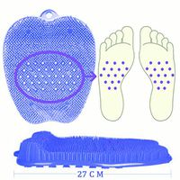 Shower Foot Massager Scrubber Brush Cleaner with Non Slip Suction Cups,YOLAKI Silicone Foot Brush Foot Massager Pad Improves Foot Circulation & Reduces Foot Pain(Blue)