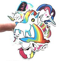 BOROLA 10pcs Not Random Unicorn Stickers for Laptop Cars Motorcycle Bicycle Luggage Graffiti Skateboard Waterproof Vinyl Scrapbook Stickers
