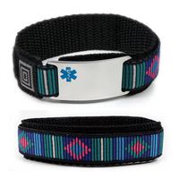 Seizure Disorder Sport Medical ID Alert Bracelet with Decorative Adjustable Wristband.