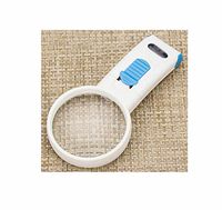 LED Light 6X Handheld Magnifying Glass Reading Magnifier 66mm No Distortion Optics HD Glass Lens for Seniors Low Vision Reading Books Pages Magazines Newspapers